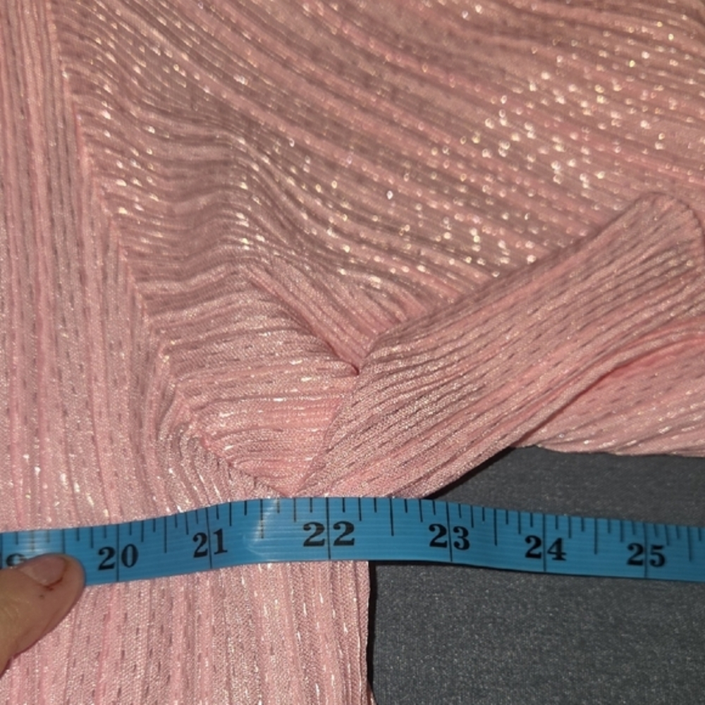Vintage Encore Blush Pink Pleated Short-Sleeve Layered Maxi Dress Size 16 - Picture 6 of 7